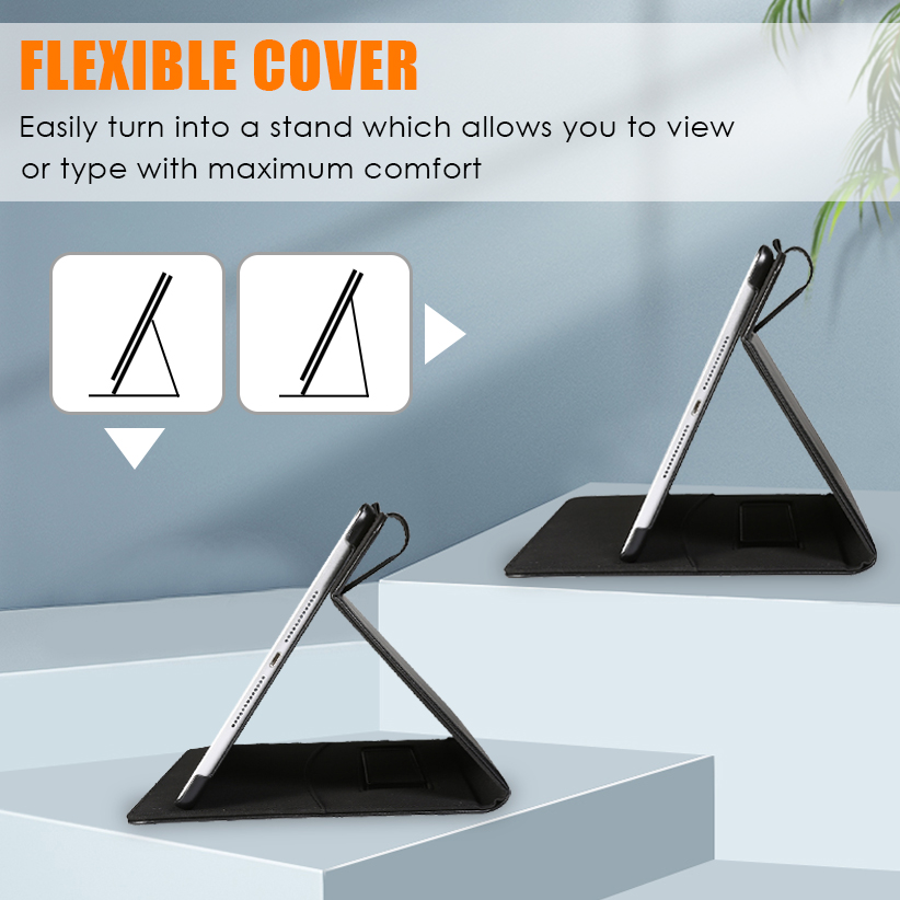 Premium Leather Business Folio Stand Cover with Pencil Holder for iPad 10Gen 10.9” 2023